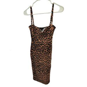 PrettyLittleThing Spaghetti Strap Animal Print Dress Size 0 EUC